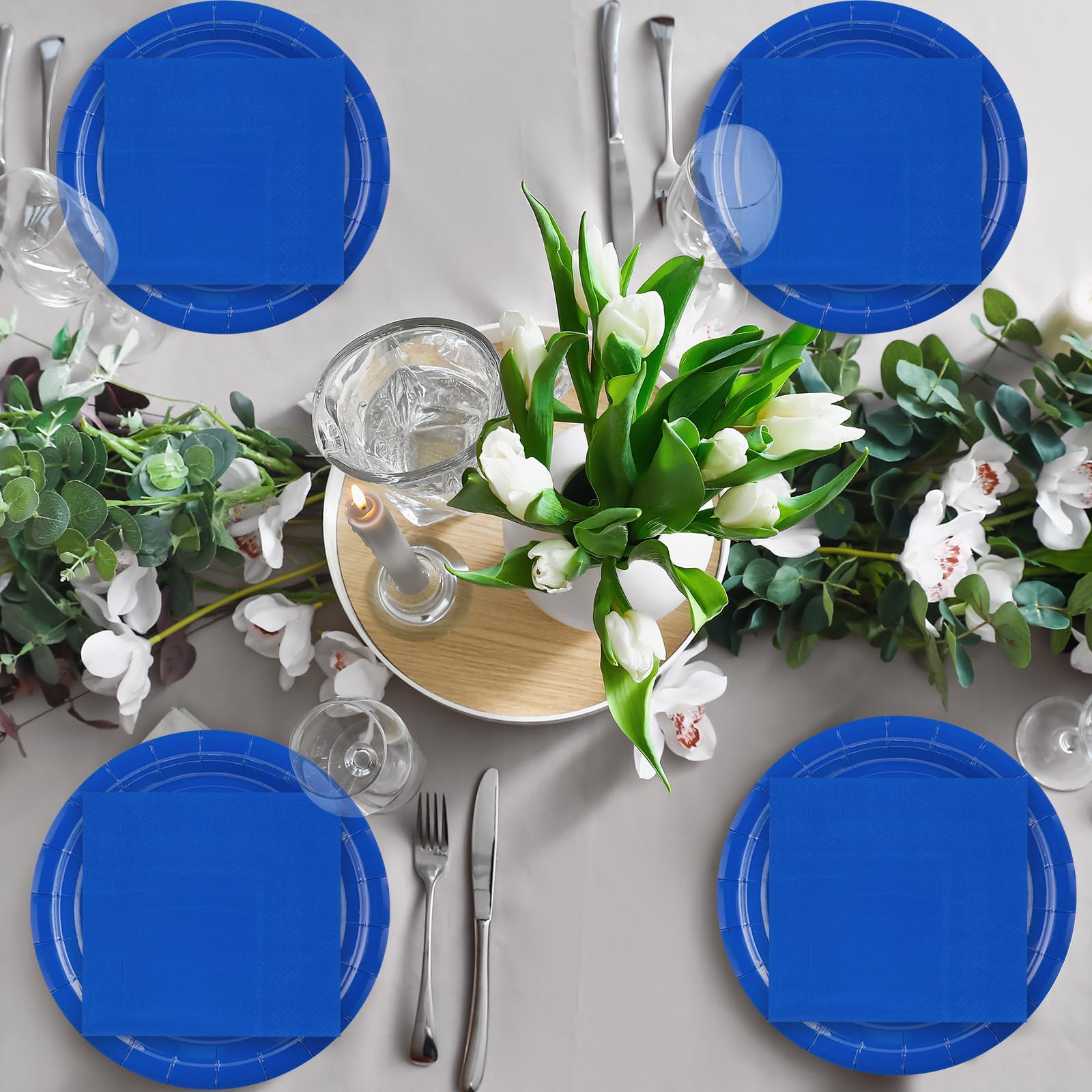 Zhehao 120 Pcs Disposable Paper Plates and Napkins Bulk Birthday Party Decorations 7 inch Disposable Plates for Baby Shower Wedd